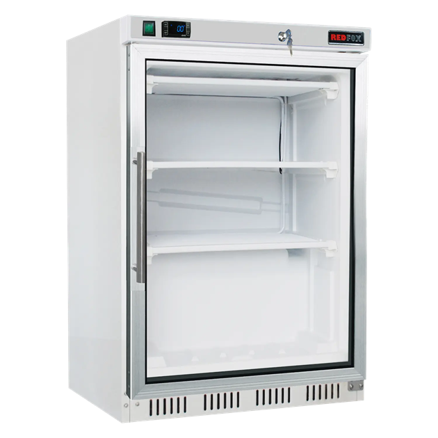 Frysskåp 130 l glasdörr 3x hylla, vit | REDFOX - HF 200/G