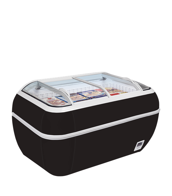 Svart frysbox stormarknad TWIN HEAD B-F