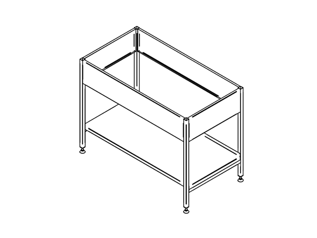 Stativ till Drop-in (för 3 GN-kantiner) med hylla
