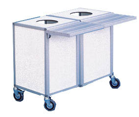 Avfallsvagn 2st säckhållare, inkl brickbana