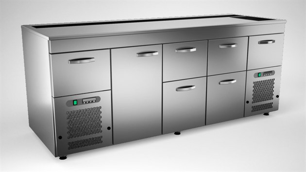 Barkylbänk 2000mm, 1 dörr, 6 lådor