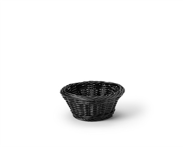 Brödkorg i pp plast, rund. Svart