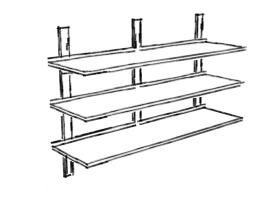 Vägghylla trippel 300mm djup
