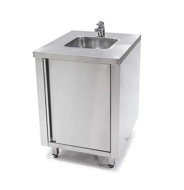 Rostfritt modulskåp med vask