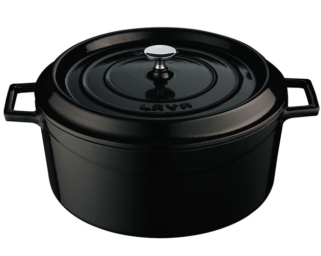 Gjutjärnsgryta 6,7L Svart Emaljerad utsida inkl lock