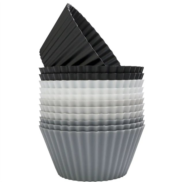 Muffinsformar, svart-vit-grå, 12-pack